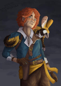 Halfbody, no bg, no extra charge pet: 40€