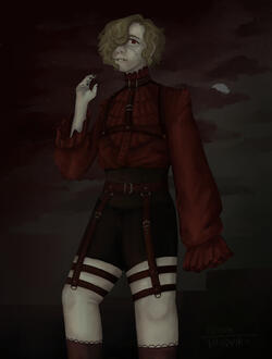 Halfbody, no bg, extra charge for more complex clothing (+5€): 45€
